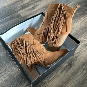 Faux suede ankle booties
